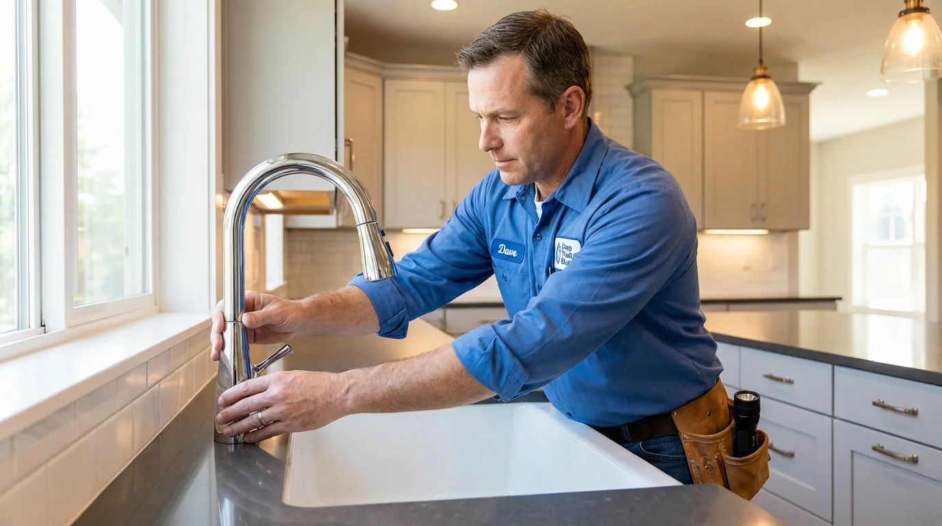 Kitchen faucet installation by Johns Plumbing LLC in Eveleth